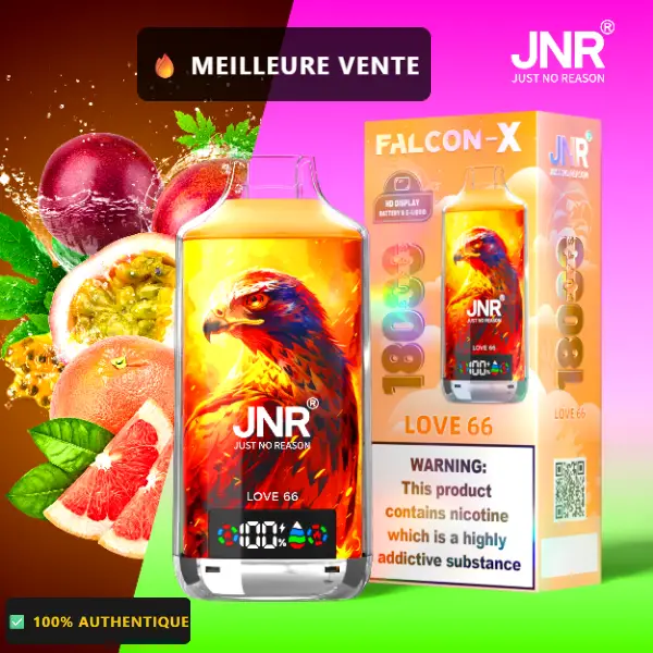 Love 66 - JNR Falcon X 18K | 18000 Puffs Disposable Vape