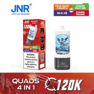 JNR Quads 120K – Peach Mango Pineapple + Passion Fruit Kiwi + Cola Ice + Summer Peaches